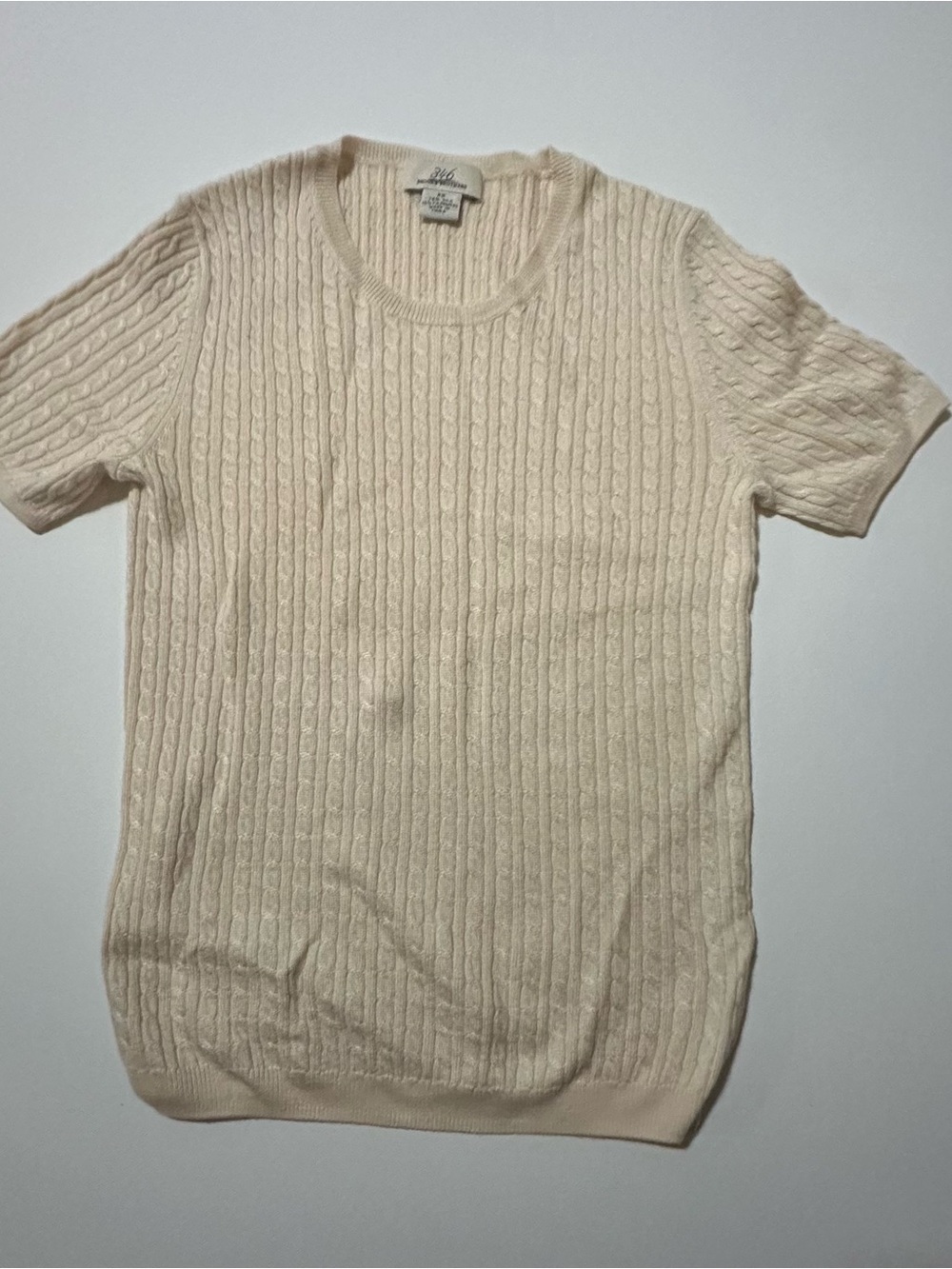 Brooks Brothers X-SM Womens Cream Cashmere Silk Sweater